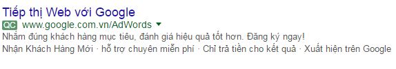 Một quảng cáo tìm kiếm trông như thế nào?