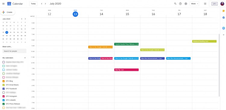 Google Calendar là công cụ content marketing hỗ trợ tạo và nhắc nhở kế hoạch