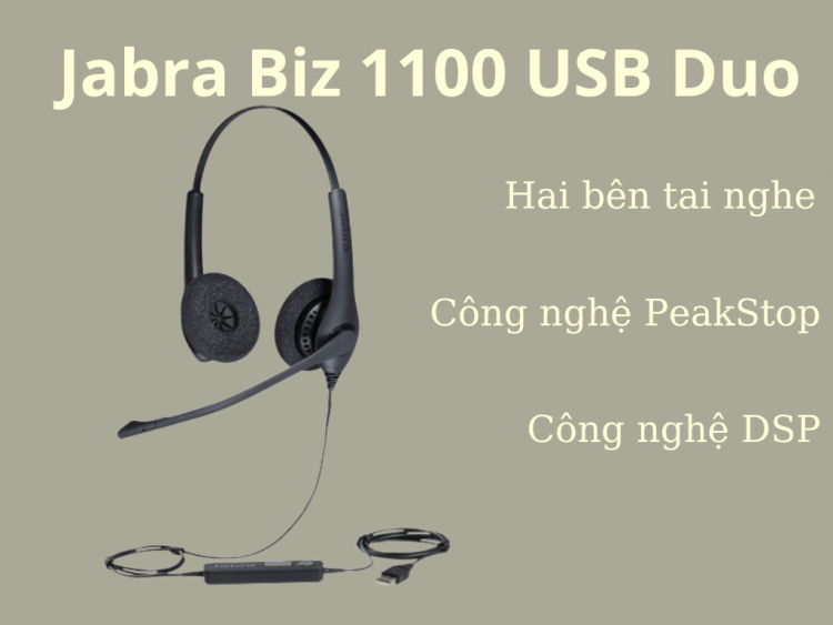 Tai nghe đàm thoại Jabra Biz 1100 USB Duo