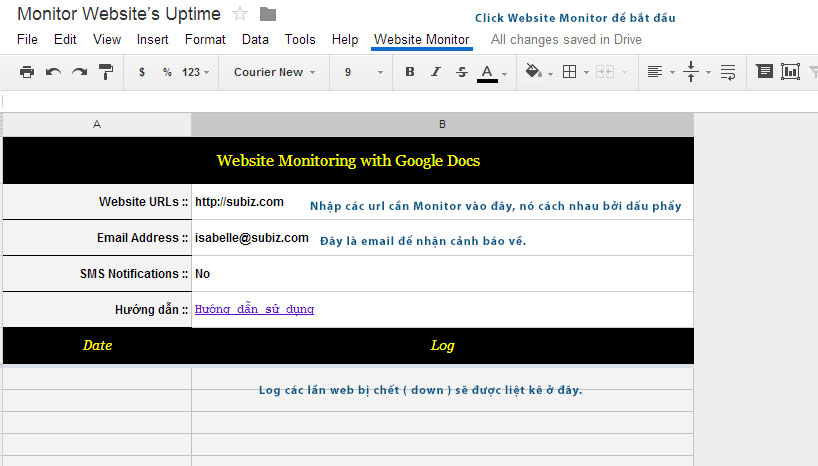 Monitor website để biết được khi web bị chết