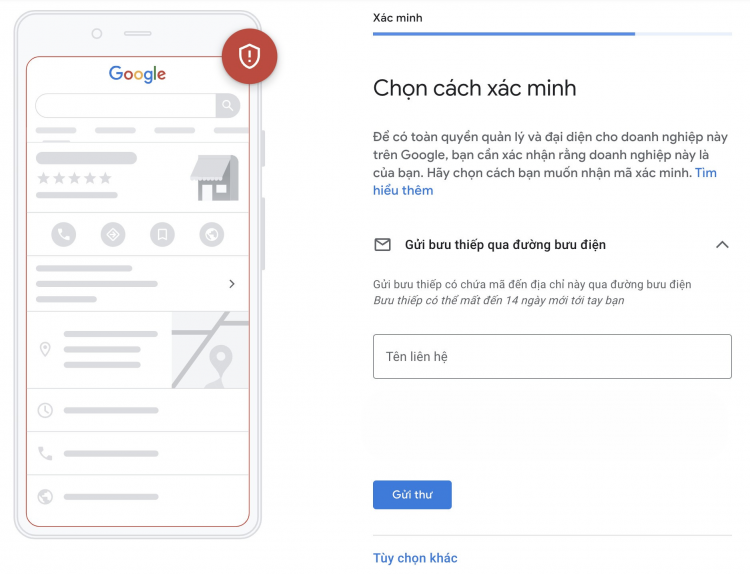 Xác minh thông tin Google Business Profile