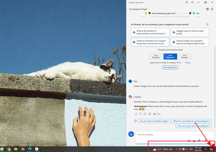 Dễ dàng sử dụng Copilot bằng cách truy cập từ Sidebar